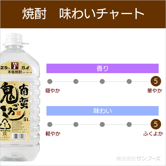 サン フーズ オンラインショップ 本格焼酎 南蛮鬼ごろし 芋焼酎 5l